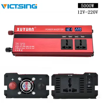 

VicTsing 5000W Power Inverter DC 12V to AC 220V 4 USB Ports 2 Sockets for Camp Portable Inverter Charger Vehicle Accessories