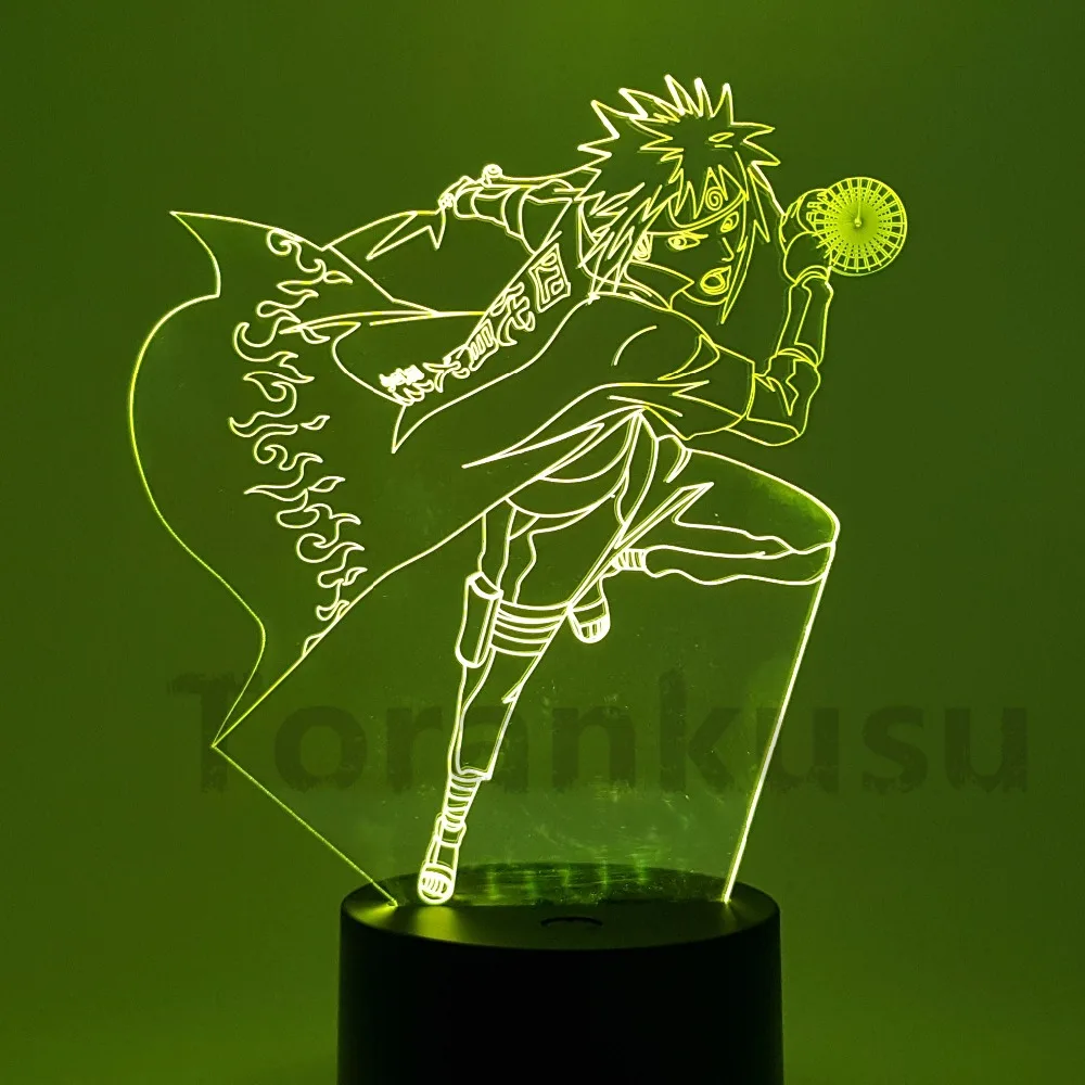Naruto Minato Action Figure 3D LED Warna Mengubah Ilusi Visual USB