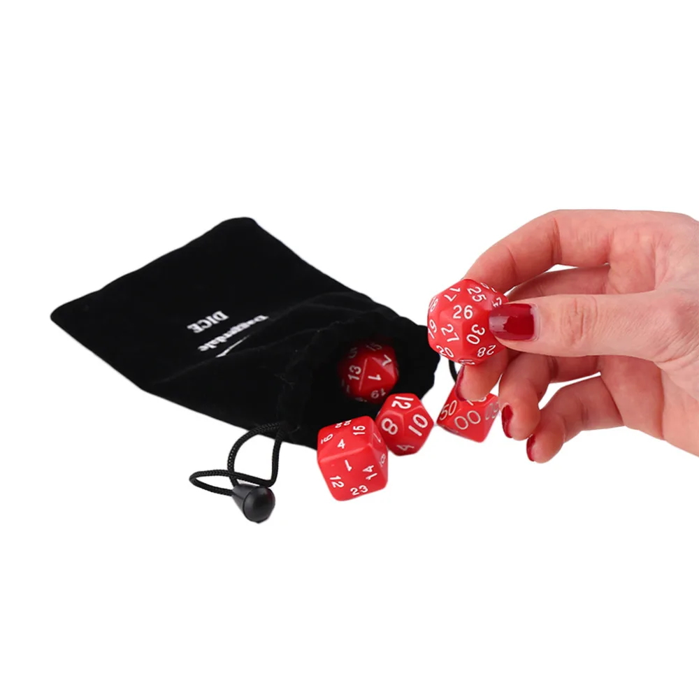 OUTAD 10pcs Digital Dice Set with Bag High quality d4 d6 d8 d10 d12 d20