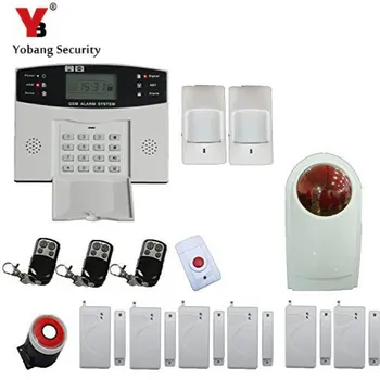 

YobangSecurity 433MHz Wireless GSM Alarm System for Home Metal Remote Control LCD Display Keyboard Voice Prompt Alarm Sensor Kit