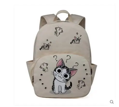

2017 summer new cute wild canvas bag shoulder bag primary school student bag Backpacks light backpack