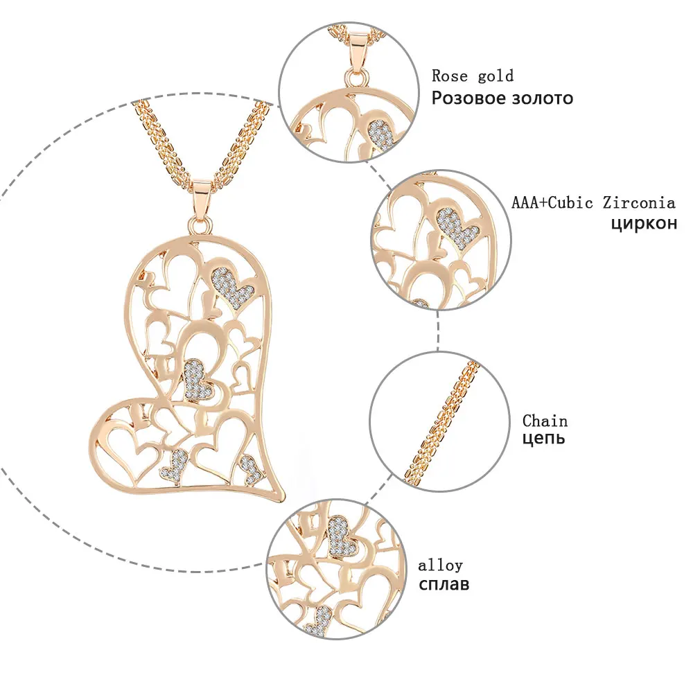 Подвеска в виде сердца, чешское сверлильное сердце, очаровательное, экологичное, сплав, цепочка, длинное ожерелье, элегантное, слаще, ожерелье для женщин, Colar XL07497