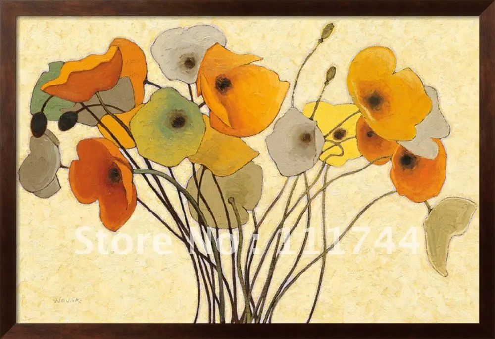 

Flowers in art Pumpkin Poppies I oil painting modern art High quality 100%hand painted