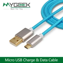 Nylon Android Micro USB data Cable 2m usb fast charging 2A for Samsung galaxy note2 S3 S4 xiaomi HTC Sony cell phone USB cable