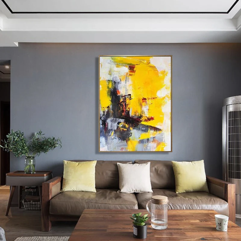 hand painted living room oil painting modern minimalist European