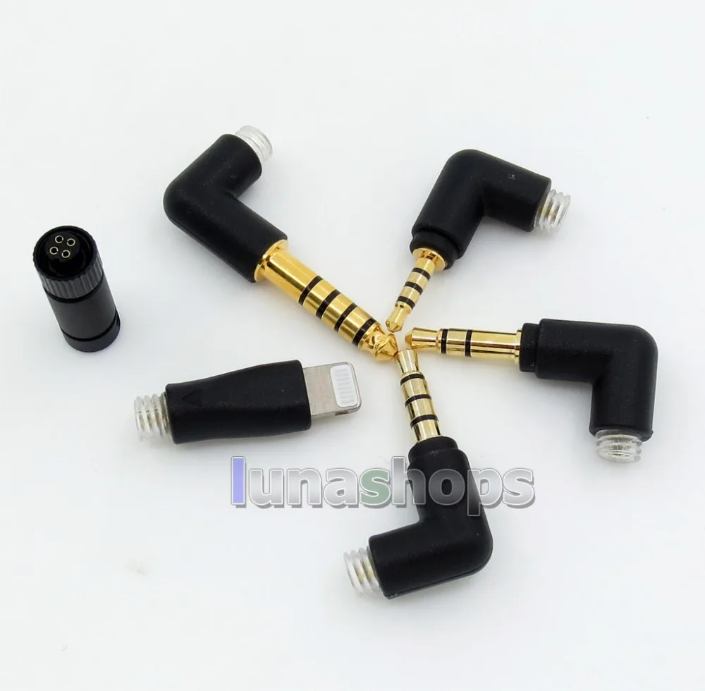 

LN005927 5 In 1 2.5mm TRRS Adapter L Shape plug For D AWESOME PLUG 3.5mm balanced 4.4mm Lightnin cable DIY custom Repair Multi
