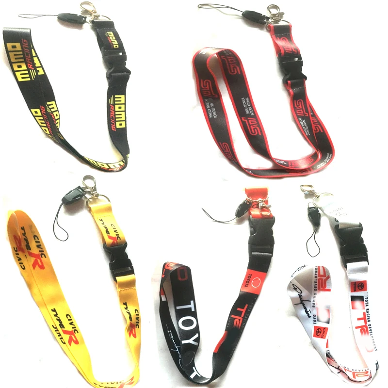

For JDM TYPE R MOMO Lanyard Key/Phone Fresh As Fck Domo Shocker Keychain Key Ring ST Car Neck Cell Phone Strap Racing