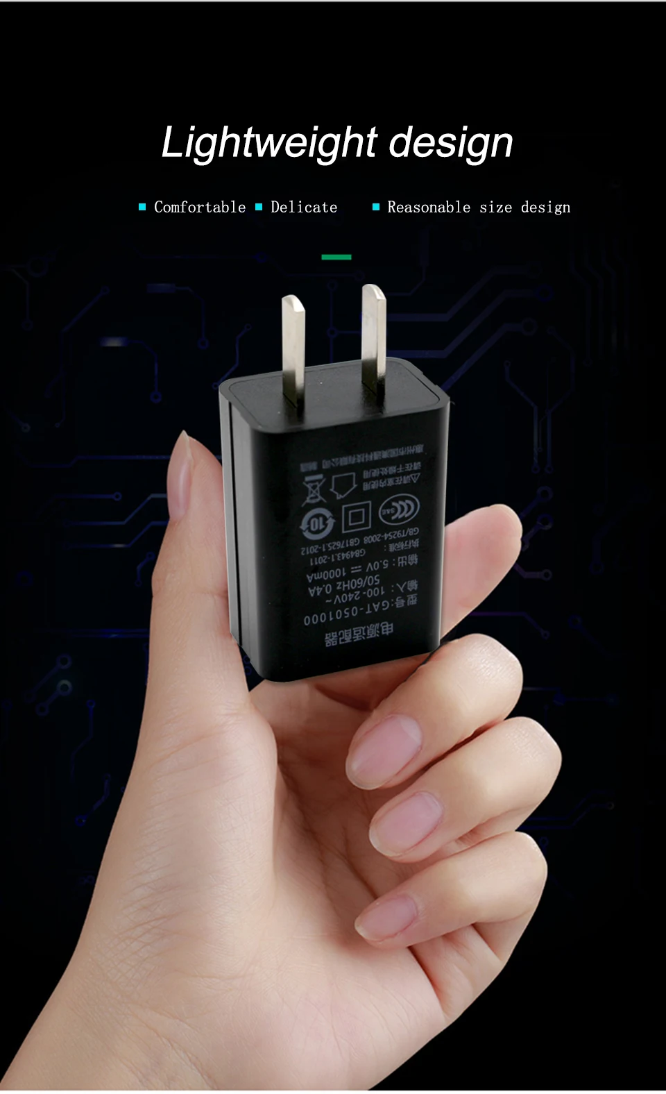 3C Certification 5V1A USB Wall Charger Adapter for  iPhone iPad Huawei Samsung S9 Xiaomi Mi 8 Mobile Phone Black White (8)