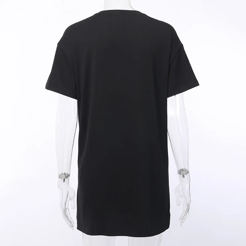 Готические темно-черные свободные футболки в стиле панк, гранж, готика, Харадзюку, винтажные осенние, модные женские футболки с принтом, эстетические повседневные футболки