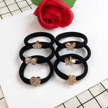 AIKELINA 10 قطعة/الحقيبة الأزياء Rubberbands الكريستال تاج زهرة نجمة رابطة شعر بصورة ذيل الحصان النساء فتاة شريط مطاطي التعادل الصمغ عشوائي أغطية الرأ...