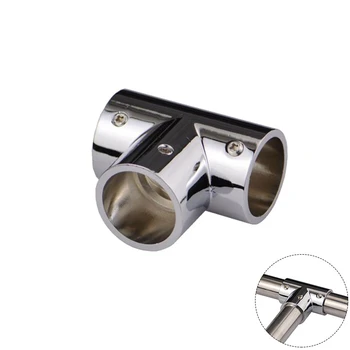 

T Shaped 58mm Elbow Steel Pipe Connector Round pipe joints drying rack shelf Hanger Connector Pipe Fittings three-way shelves