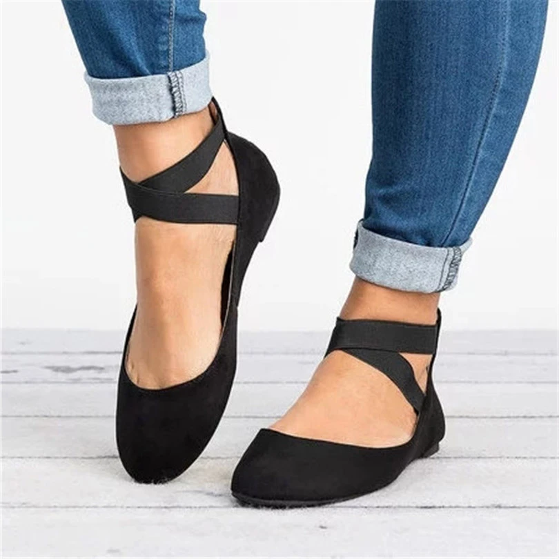 flat shoes wrap around ankle