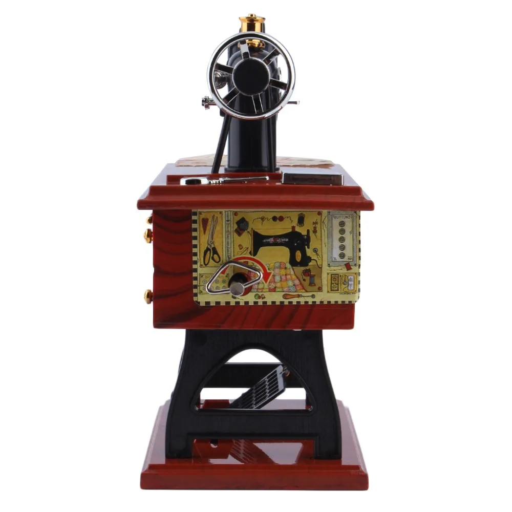 1 Pc Mini Vintage Lockwork de la máquina de coser caja de música chico juguete pedal Sartorius Juguetes Retro cumpleaños regalo decoración del hogar en todo el mundo tienda