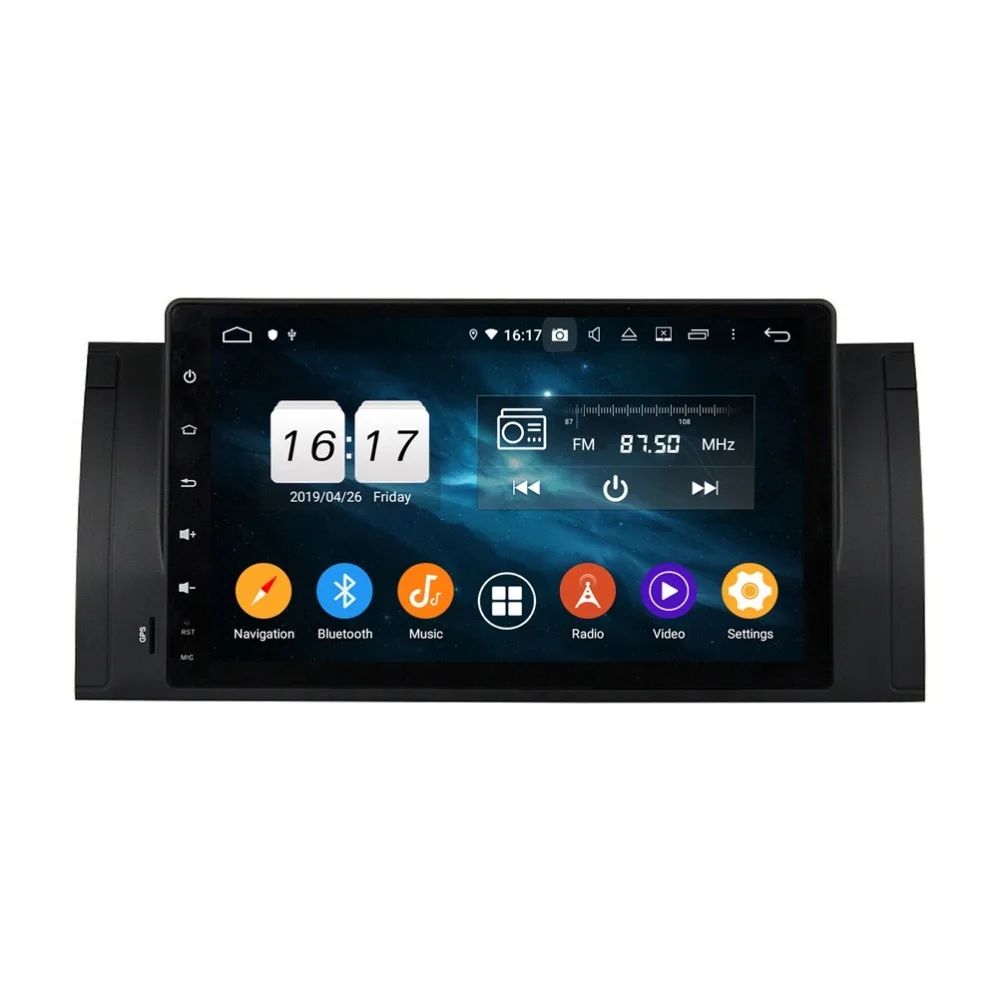 Excellent 4GB RAM Octa Core 1 din 9" Android 9.0 Car dvd video Player for BMW M5 E39 X5 E53 GPS RDS Radio Bluetooth 4.2 WIFI Mirror link 3