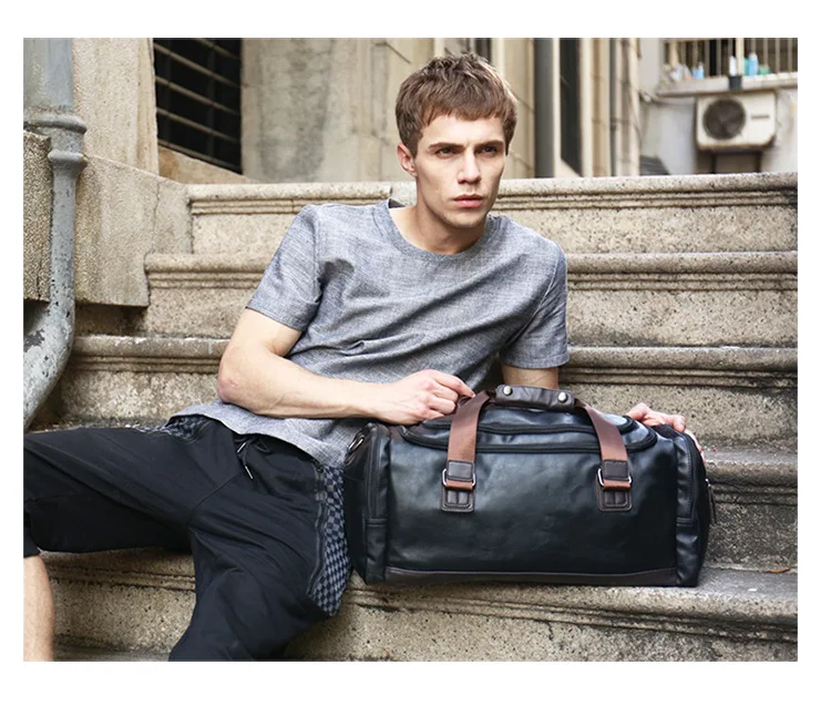 Tanie Hot moda miękkie PU mężczyźni torba podróżna Casual biznesowe torby na ramię sklep