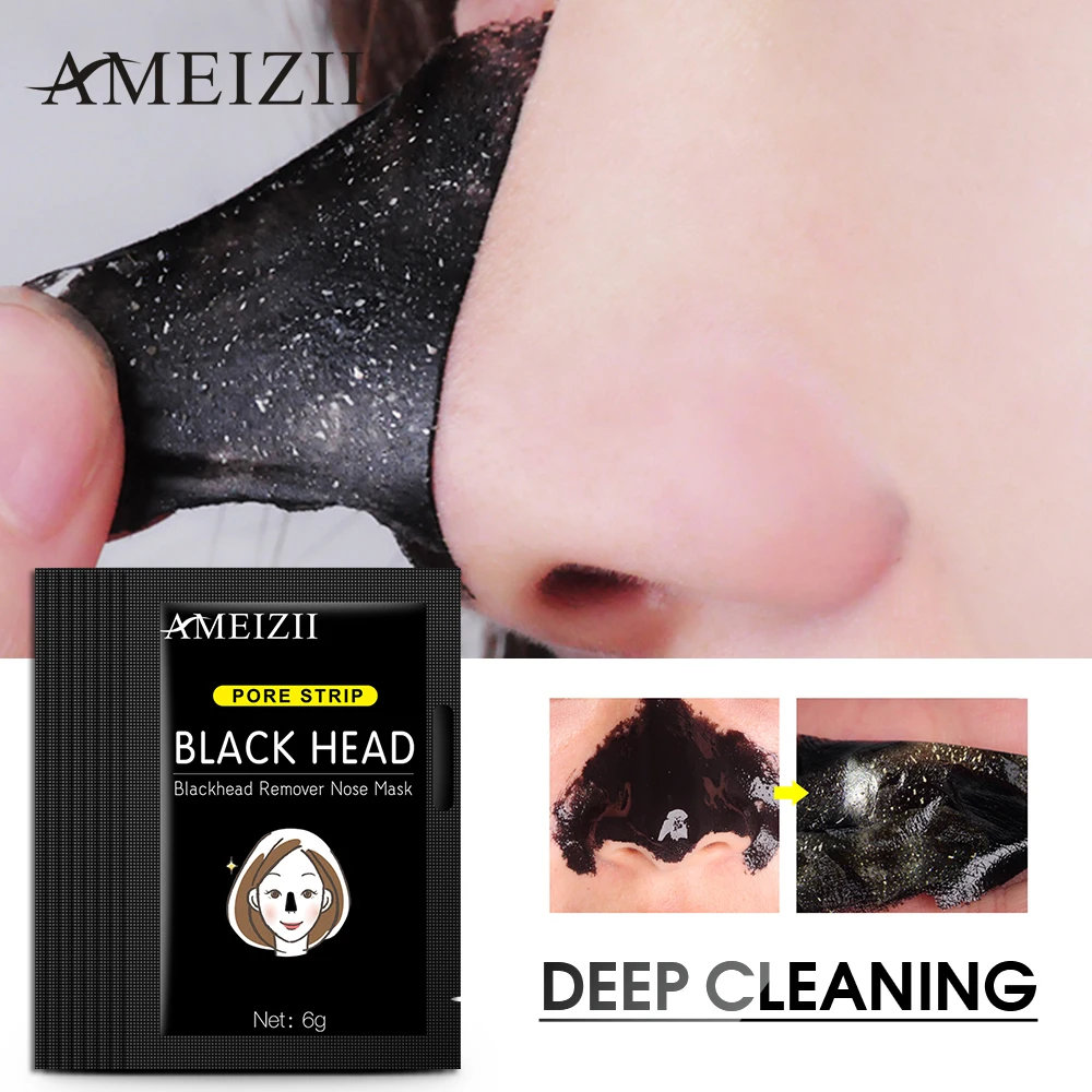 

Ameizii Black Facial Peel Off Mask Korean Skin Care Face Charcoal Blackhead Masks Black Dots Remover Shrink Pores Acne Treatment