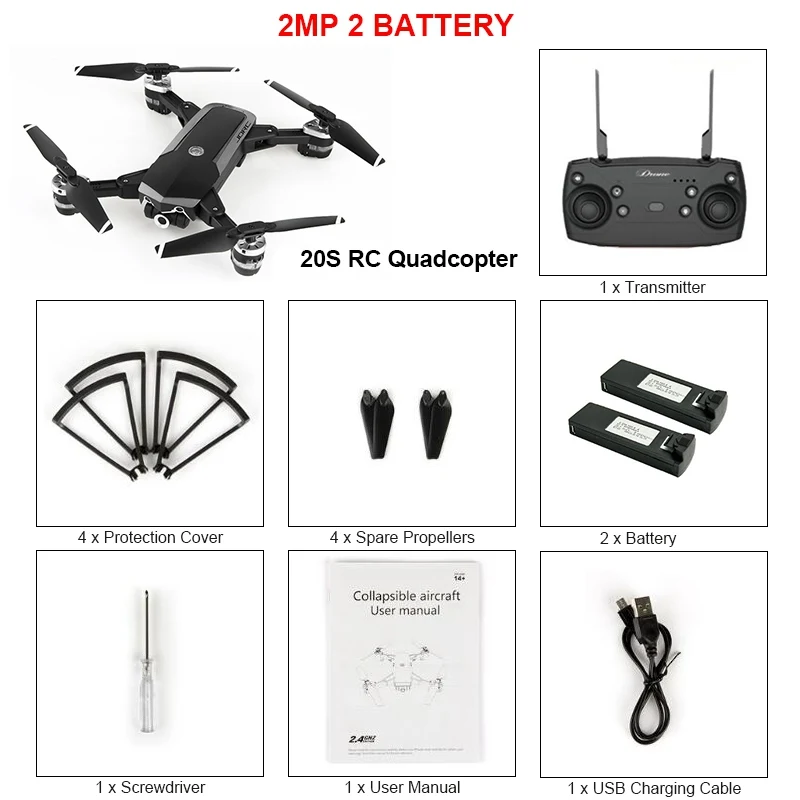 JDRC JD-20S JD20S/JD-20S PRO WiFi FPV складной Дрон 5PM PRO 2MP 0,3 PM 1080P HD камера RC Квадрокоптер RTF гоночный Дрон VS JD20 - Цвет: 2PM 2 battery