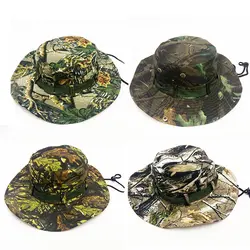 2019 Новый военный камуфляж Boonie Hat замаскированный Мужская шляпа-панама тактическая корзина Hat Охота Пеший Туризм Рыбалка Кепки