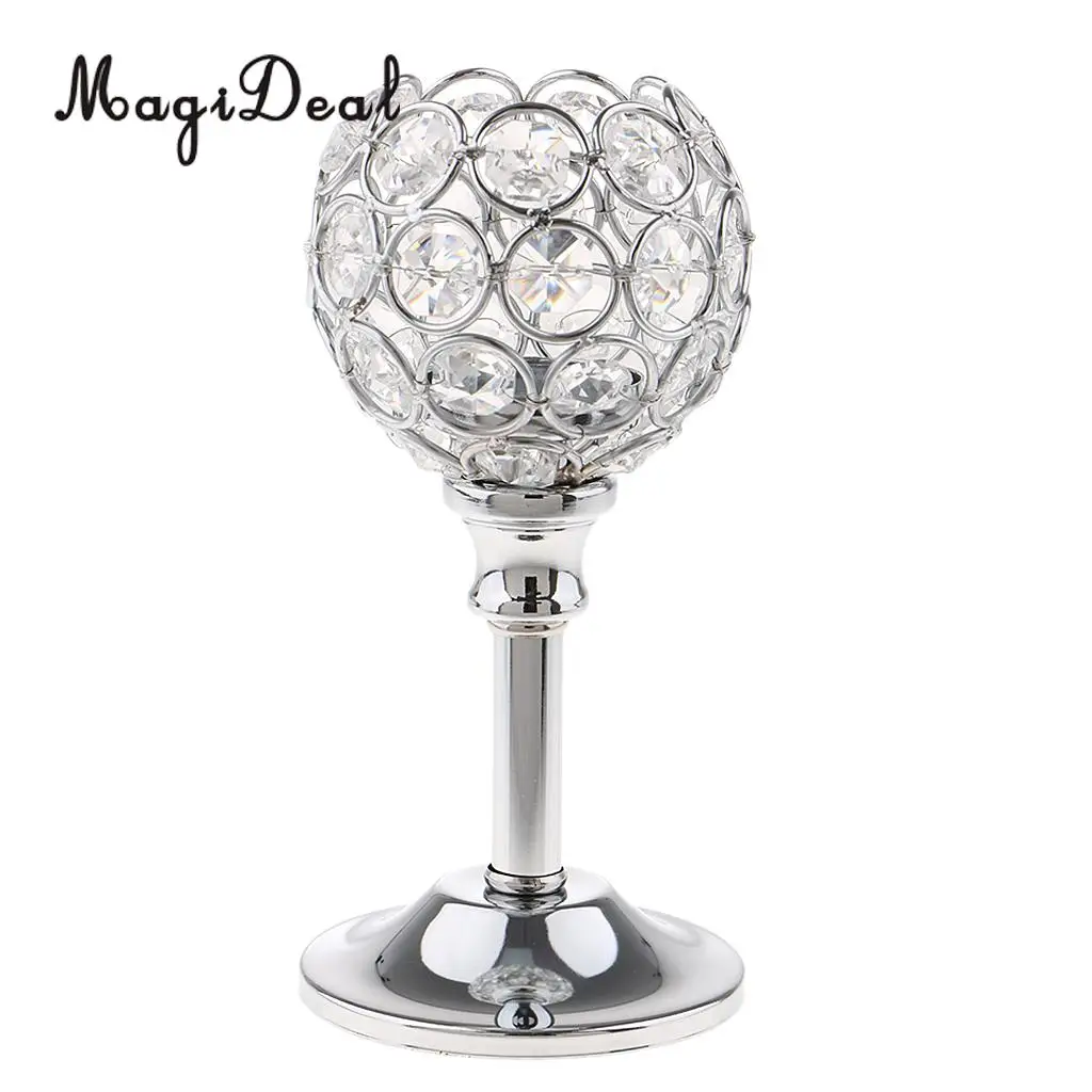 MagiDeal	 Mosaic Crystal Wedding Present Candlestick Candle Tea Light Holder Stand for Events Wedding Home Party Decor	