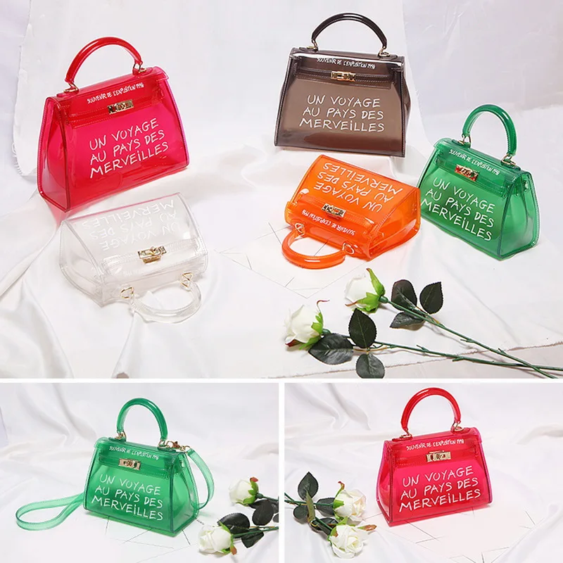 

NIBESSER Sac 2019 Satchel Handbag Women Bag Clear Jelly Transparent PVC Bag Candy Color Tote Bag Designer Purse Crossbody Bolsa