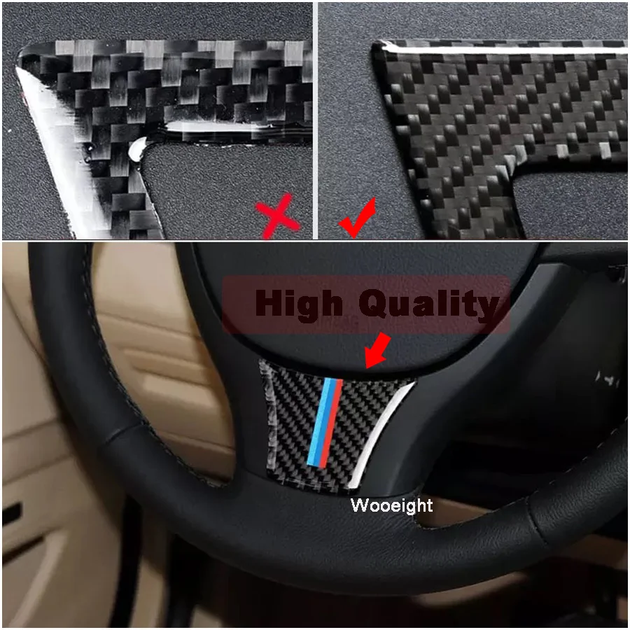 Wooeight Car Styling Carbon Fiber Steering Wheel Sticker Frame Decorative Pad Trim For BMW 5 series F10 Gran Turismo 2011-2017  (6)