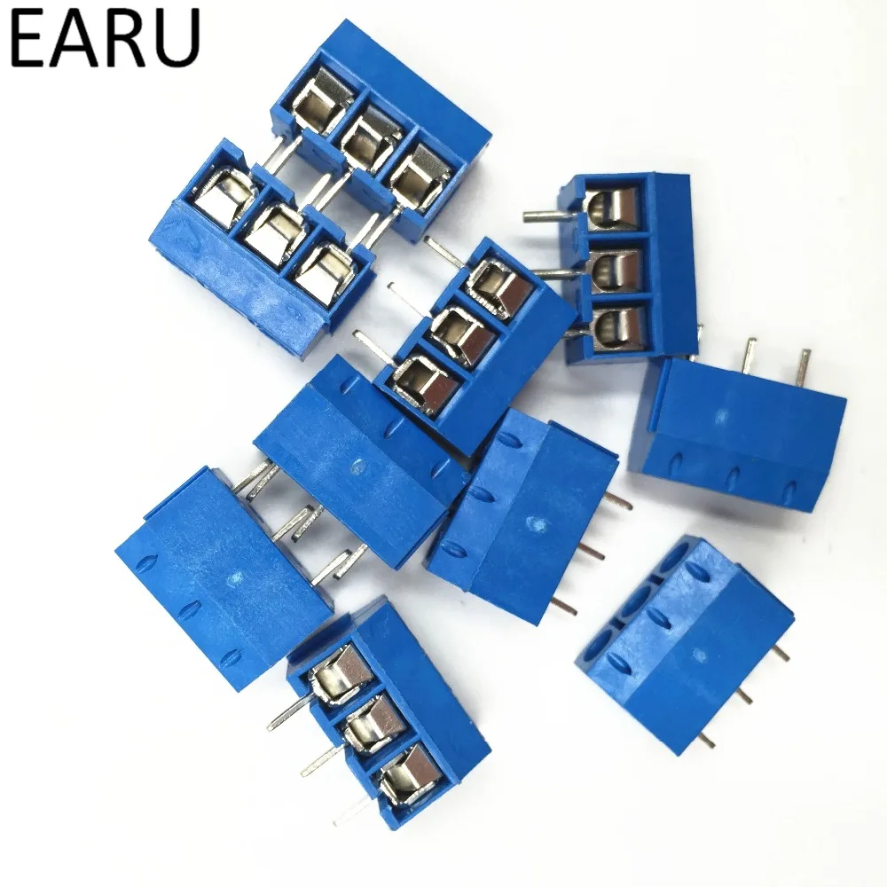 10 шт./лот KF301 5.0 2P 3P шаг 5 0 мм прямой контакт 4P винт PCB клеммный блок разъем синий