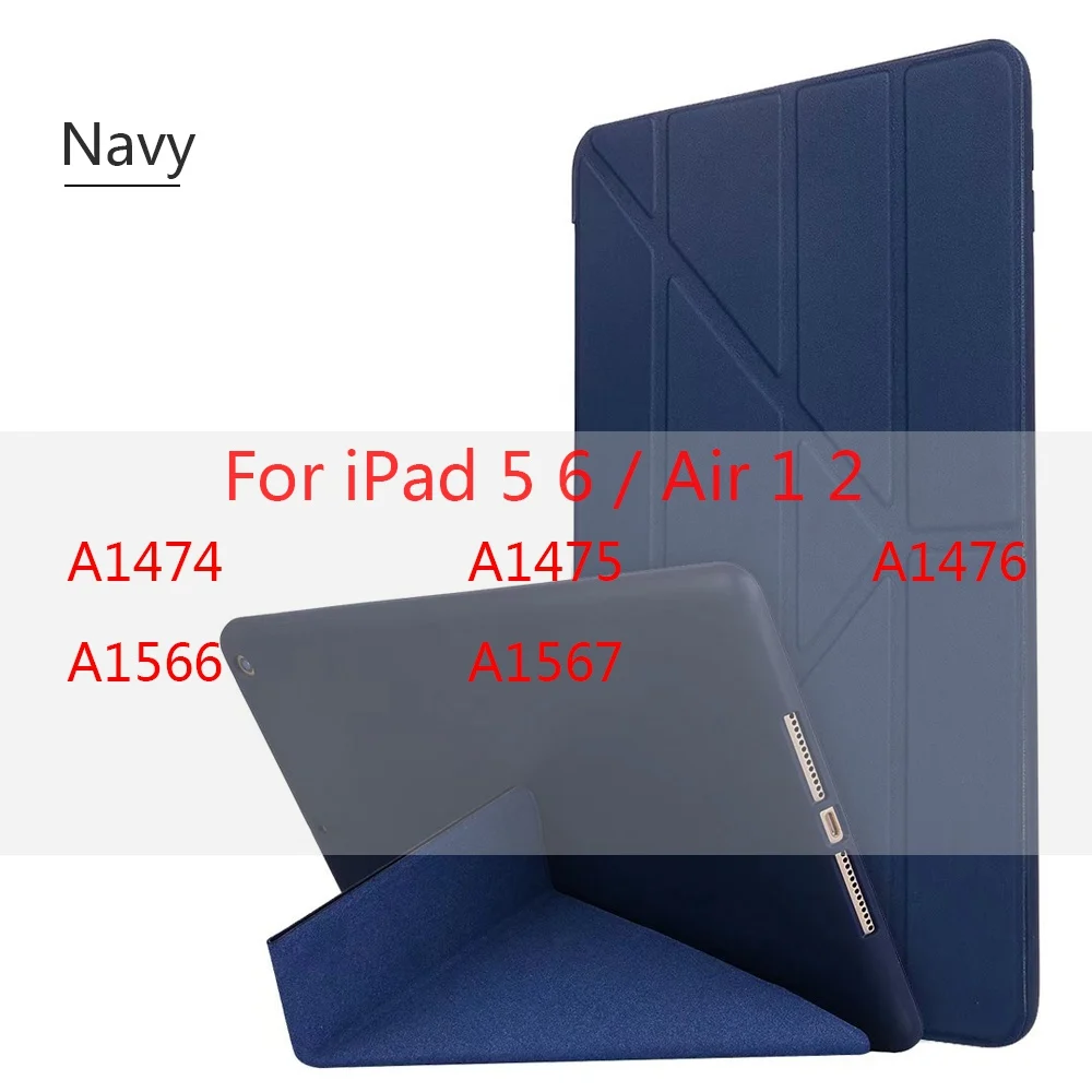 Для ipad чехол Роскошный чехол для ipad Air 2 1 5 6 чехол силиконовый Пробуждение Авто Режим сна кожаный для ipad 9,7 чехол s 6 - Цвет: Navy 2017 2018 9.7