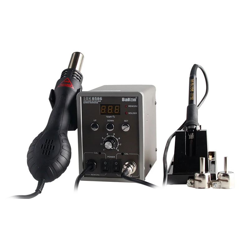 

Bakon SBK8586 2 In 1 Soldering Station Hot Air Gun Constant Temperature Digital Display Auto Sleep Soldering Iron for SMT Rework