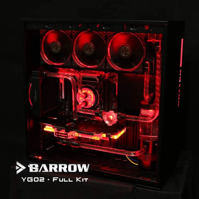 Barrow YG02 Full Set hardtubes Water Cooling Kit, 360/120mm Radiators