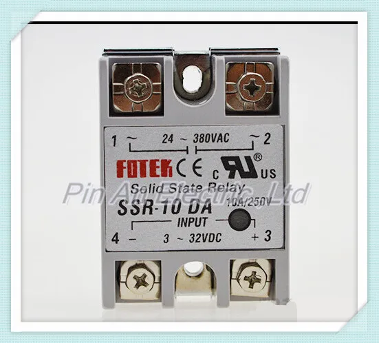

1pcs SSR-10DA 10A Solid State Relay Module 3-32V DC Input 24-380VAC SSR10DA