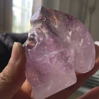

AMSK04-(200g) 100% Natural Amethyst CRYSTAL SKULL HEALING manualidades home decoration ornaments free shipping for sale