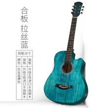 38 дюймов гитара Акустическая гитара для начинающих 6 струн липа зеленая с гитарными аксессуарами сумки