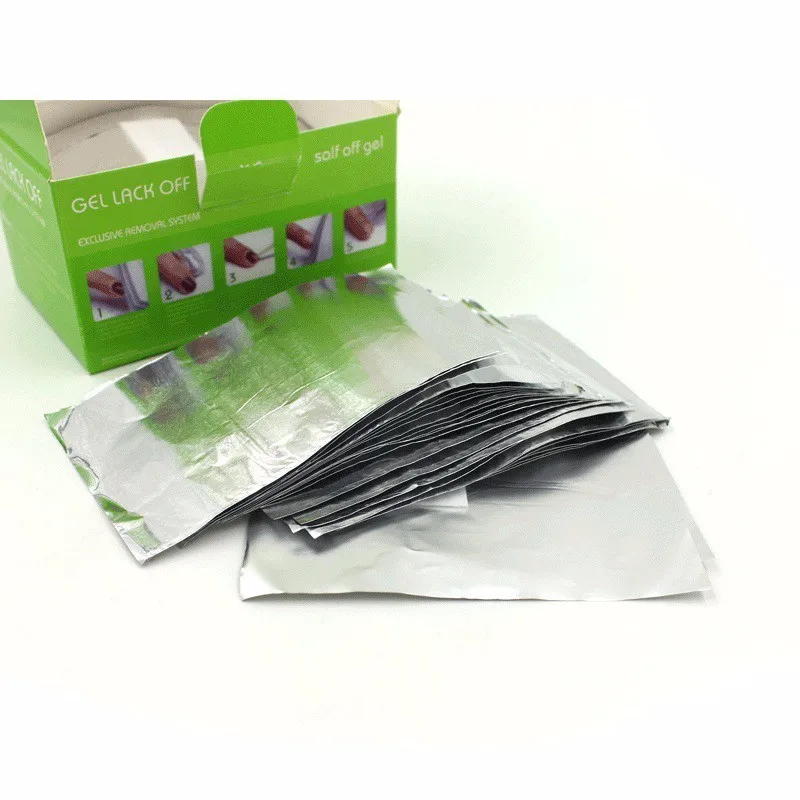 100 шт./пакет Фольга Бумага с cutton УФ-гель для ногтей для удаления обертывания удобный очиститель для Уход за ногтями инструменты