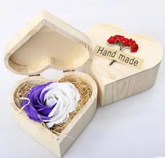 2Pcs Austen Rose Rose Soap Flower Elegant Valentine's Day Birthday Party Gorgeous Simulation Handmade Soap Flower Wooden Gift