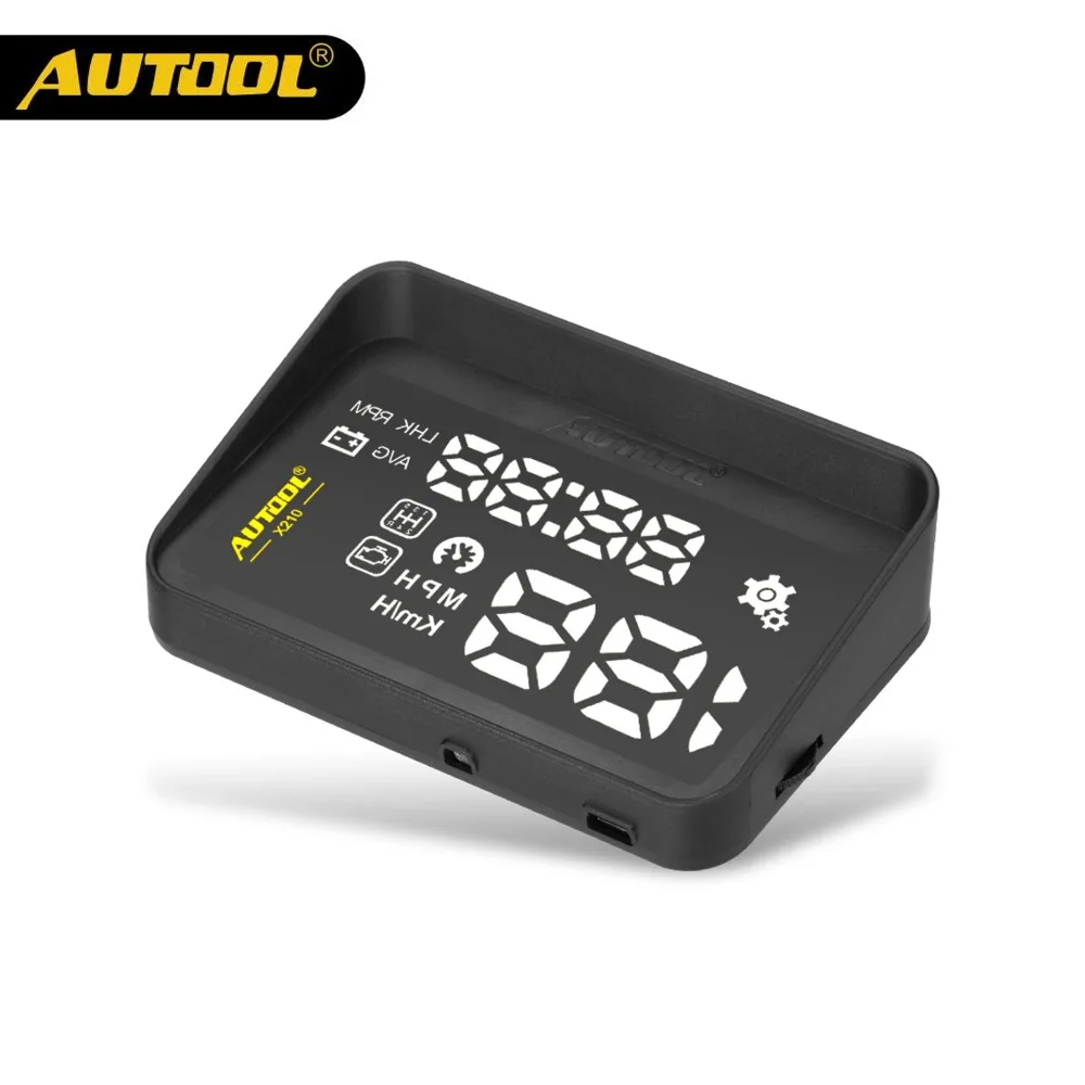 Автомобильный проектор AUTOOL X210 Auto HUD цифровой на лобовое стекло спидометр OBD 2