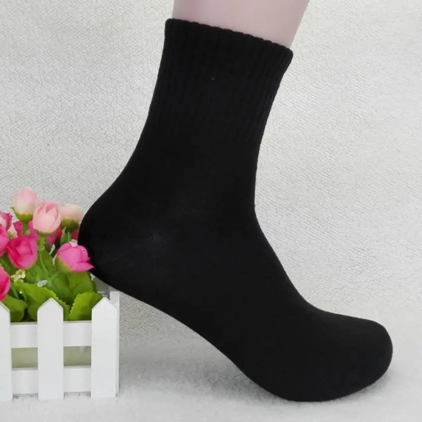 Высокое качество Мужские Носки для девочек Бизнес хлопковые носки Повседневное серый черный, белый цвет носок четыре сезона влагостойкий