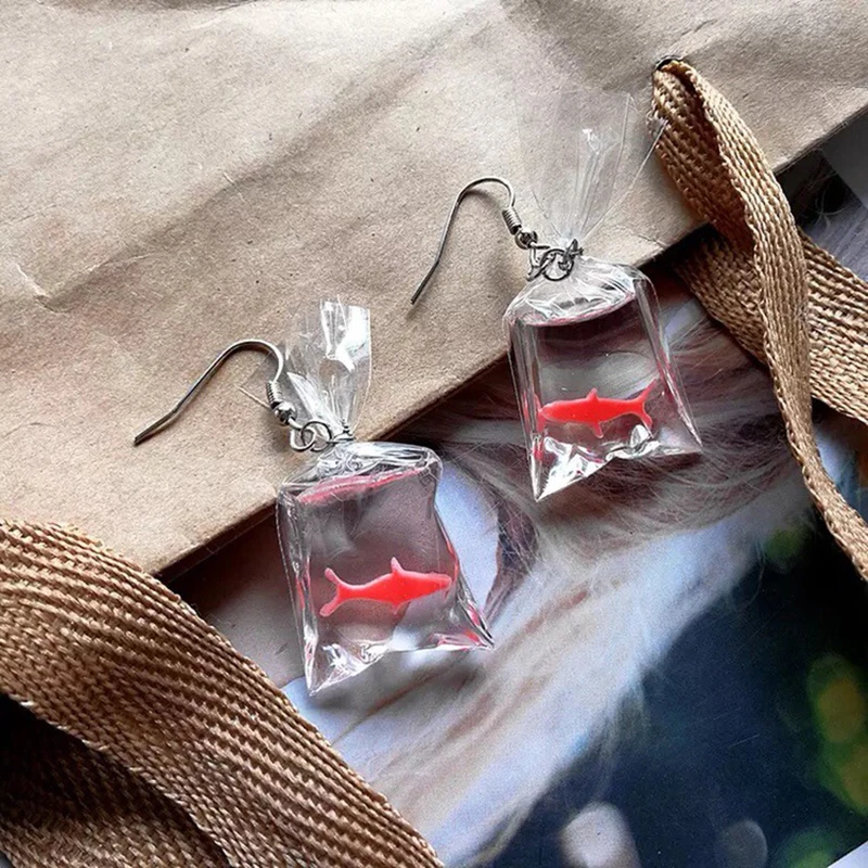Женские Прозрачные Серьги подвески Boucle D'oreille Golfish модные серьги крючки