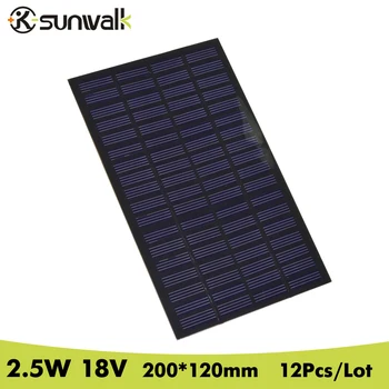 

SUNWALK 12pcs 18V 2.5W DIY Solar Cell Panel Monocrystalline PET Laminated Solar Panel for DIY Solar Project and Experiment Test