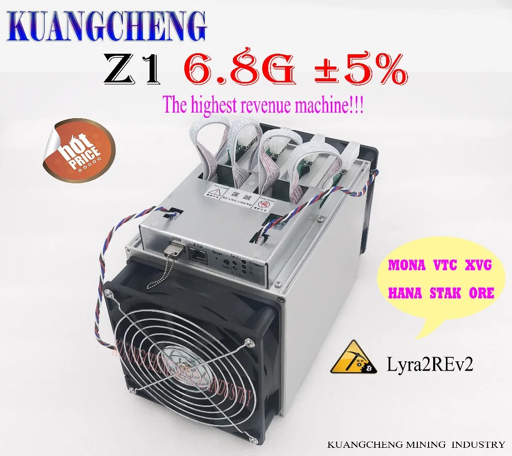 KUANGCHENG добыча ASIC шахтера Zig Z1 6,8G hashrate 6.8GH/S добыча MONA VTC руды XVG стак