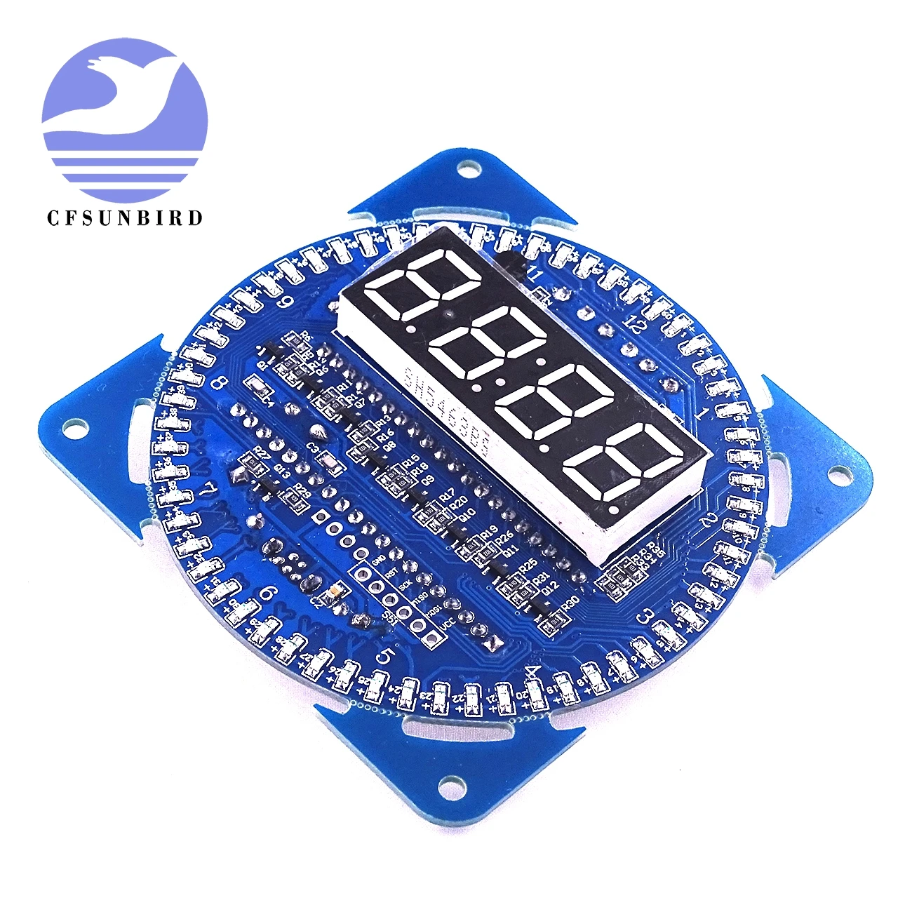 CFsunbird DS1302 вращающийся светодиодный дисплей будильник электронный модуль часов