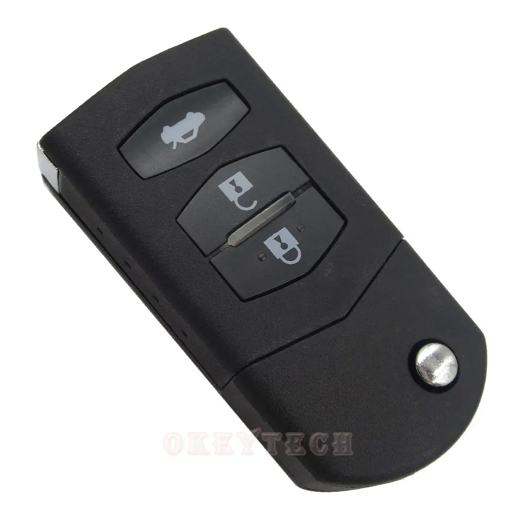 3 Buttons Remote Car Key Shell Flip Folding Housing Case For Mazda 2 3 5 6 Rx8 Mx5 Atenza Replacement FOB Cover Free Shipping