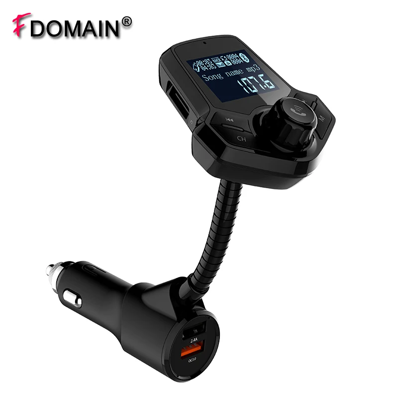 

FDOMAIN Dual USB QC3.0 fast charge Bluetooth car handsfree kit auto fm transmitter TF card U disk stereo MP3 player