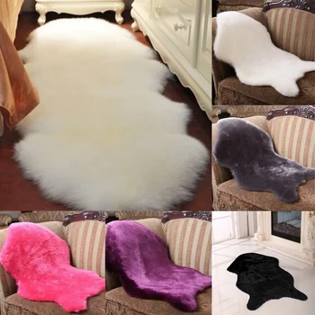 

Enipate Super Large Washable Sheepskin Fur Wool Carpets Super Soft Runner Rugs 90*150cm Fluffy Carpet Home Chair Decoration
