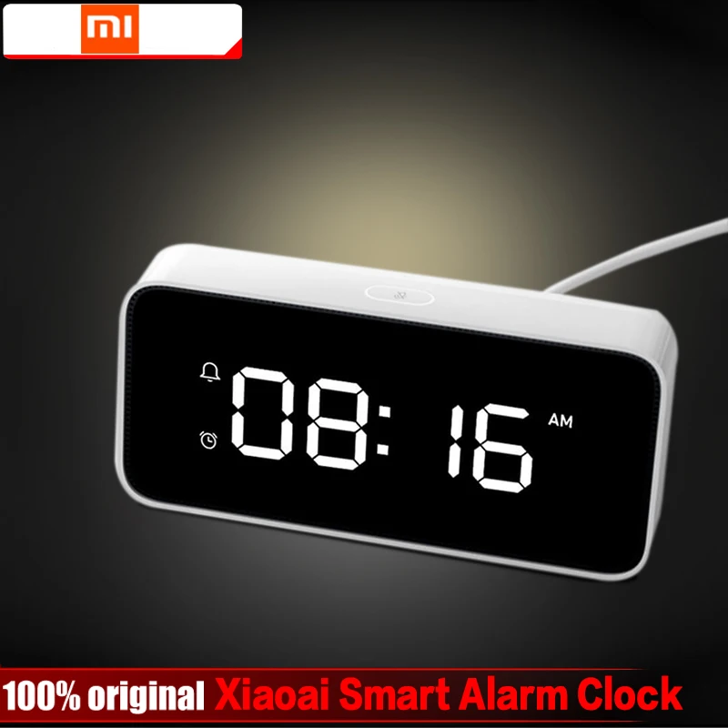 

Original Xiaomi Xiaoai Smart Alarm Clock Voice Broadcast Clock ABS Table Dersktop Clocks AutomaticTime Calibration Mi Home App