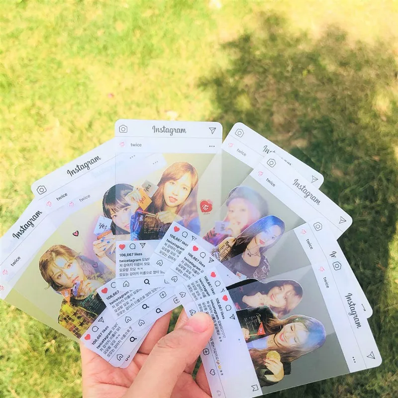 

9Pcs/Lot Kpop Twice Transparent Card Fan Gift Series Party Stationery Set Business Cards for Student Kids Gift