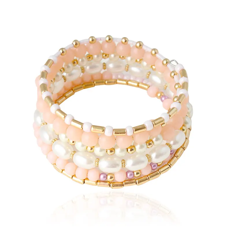 

F&U Orange Color Elegant Multilayer Wrap Bracelet & Bangle Mixed Accessories Wrap Bracelet for Young Lady