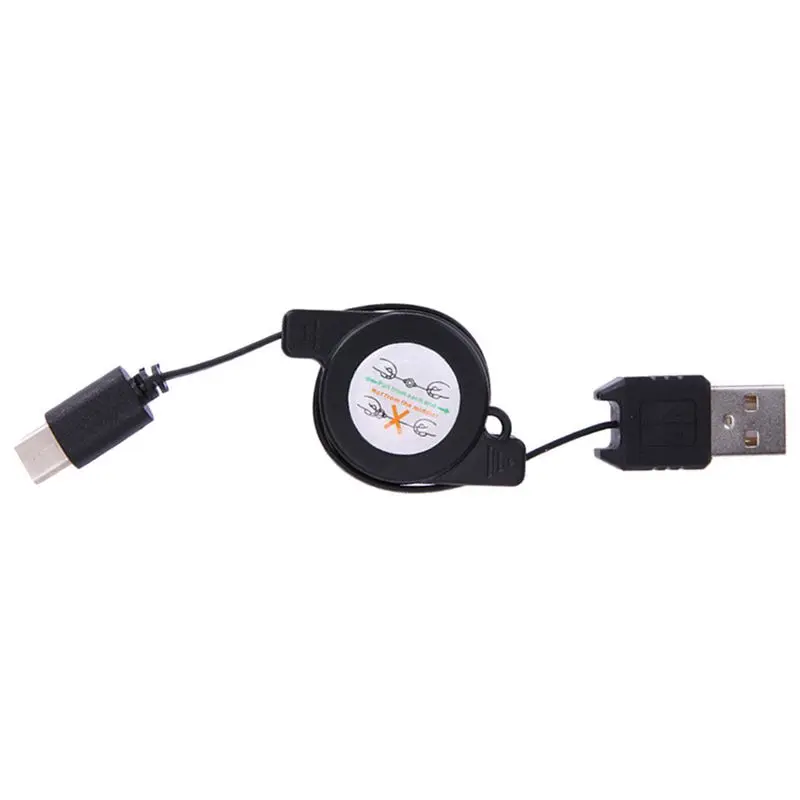 

USB Type C USB 3.1 Retractable Cable Charger Charging Type-C USB-C Cable Black
