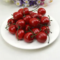 20 шт. муляжи фруктов и овощи пены красная вишня для Свадебные украшения Скрапбукинг симулированные искусственные цветы