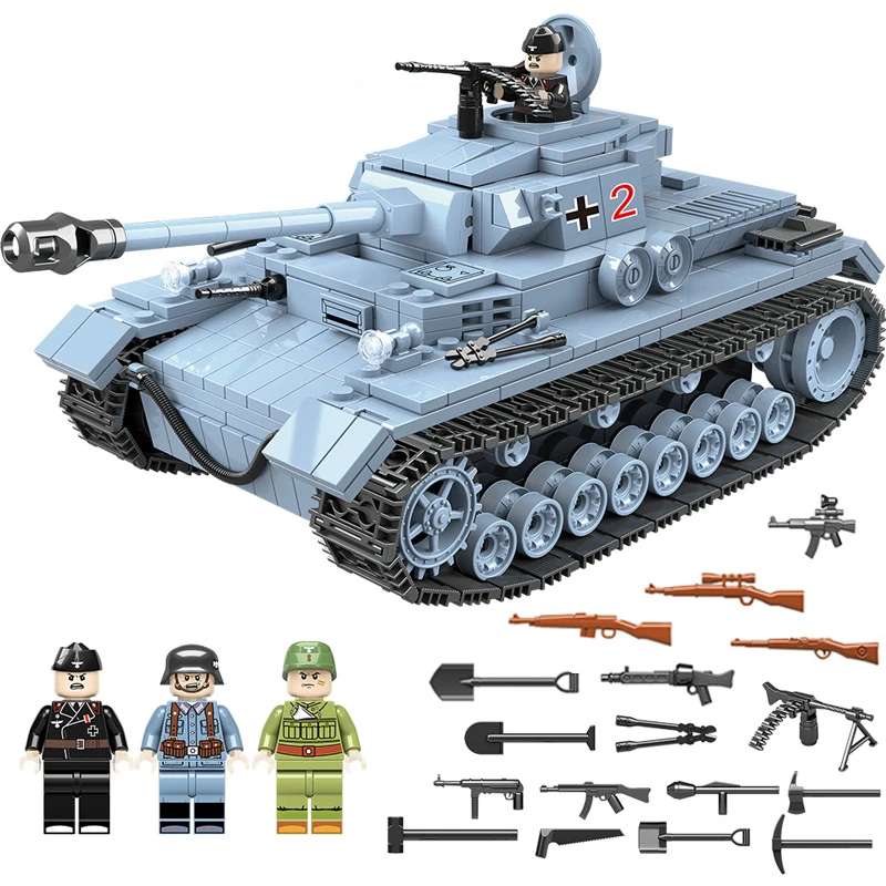 

Military WW2 Army Tank Model Building Blocks Technic Sets Compatible Legoed Creative Bricks Figures Toy for Boys Child
