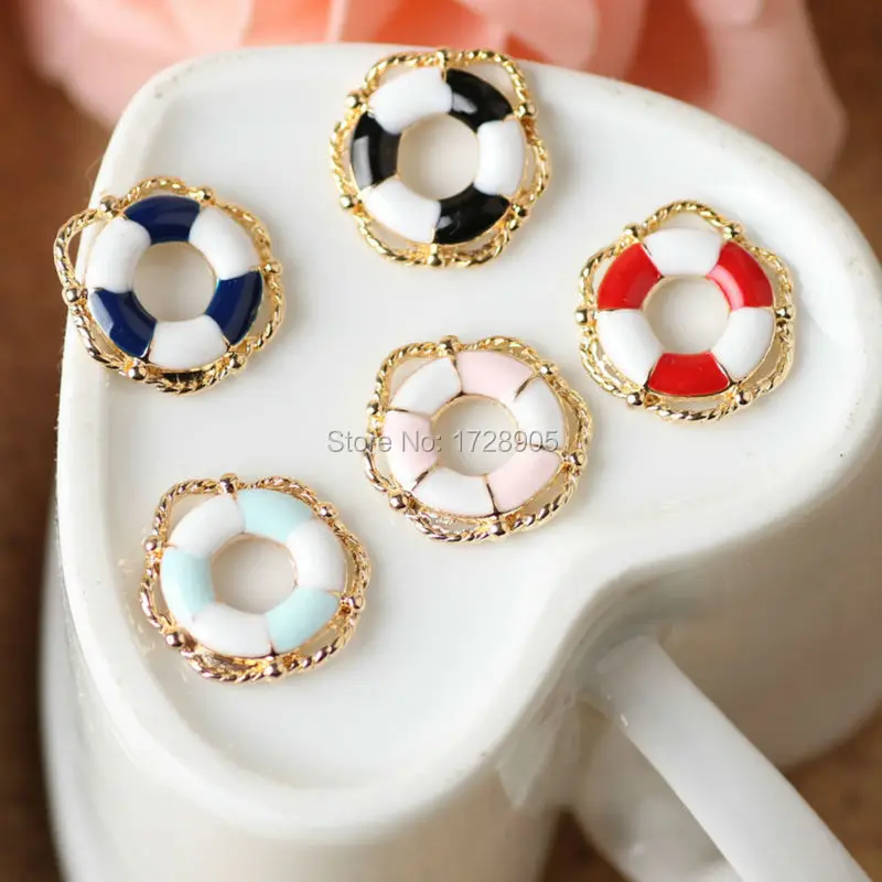 Wholesale 10pcs Different Colors Enamel Charms Pendant Beads For Making